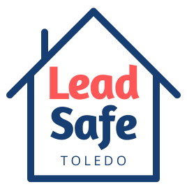 Blue house with Lead Safe Toledo written inside
